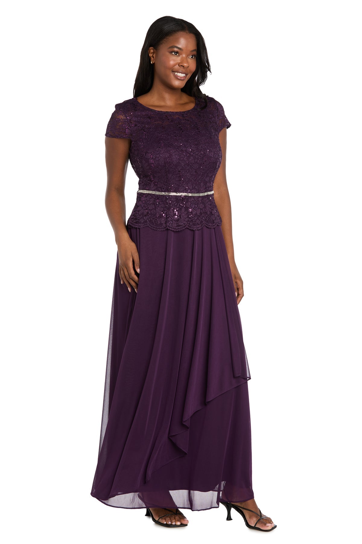 Prom Dresses Floral Lace Formal Long Prom Dress Plum