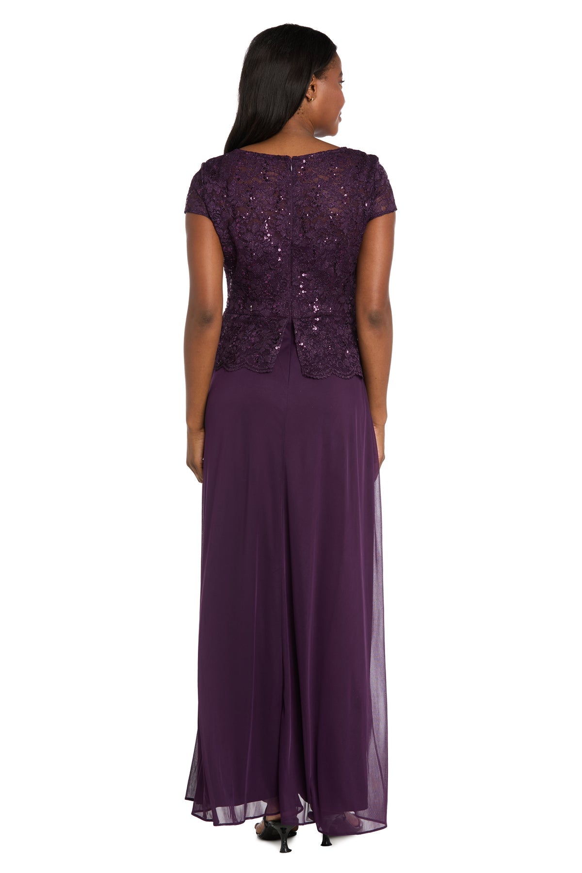 Prom Dresses Floral Lace Formal Long Prom Dress Plum
