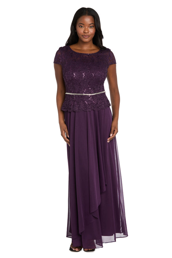 R&M Richards 7868 Floral Lace Formal Long Prom Dress