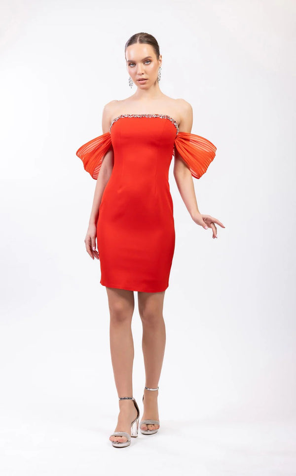 Odrella 7871 Homecoming Short Beaded Cocktail Dress
