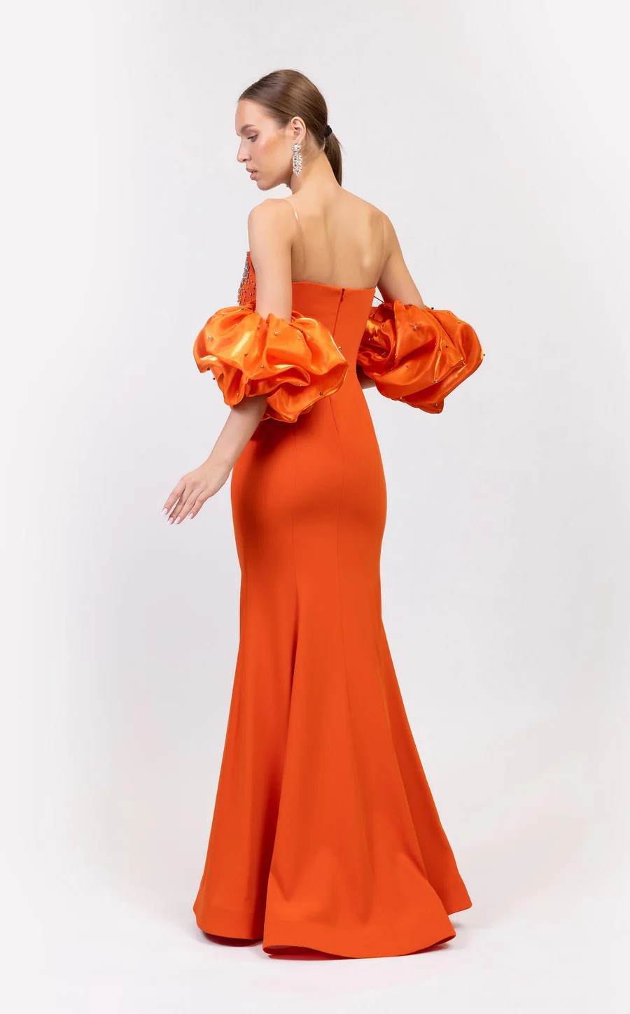 Odrella 7879 Fitted Prom Long Formal Beaded Evening Dress
