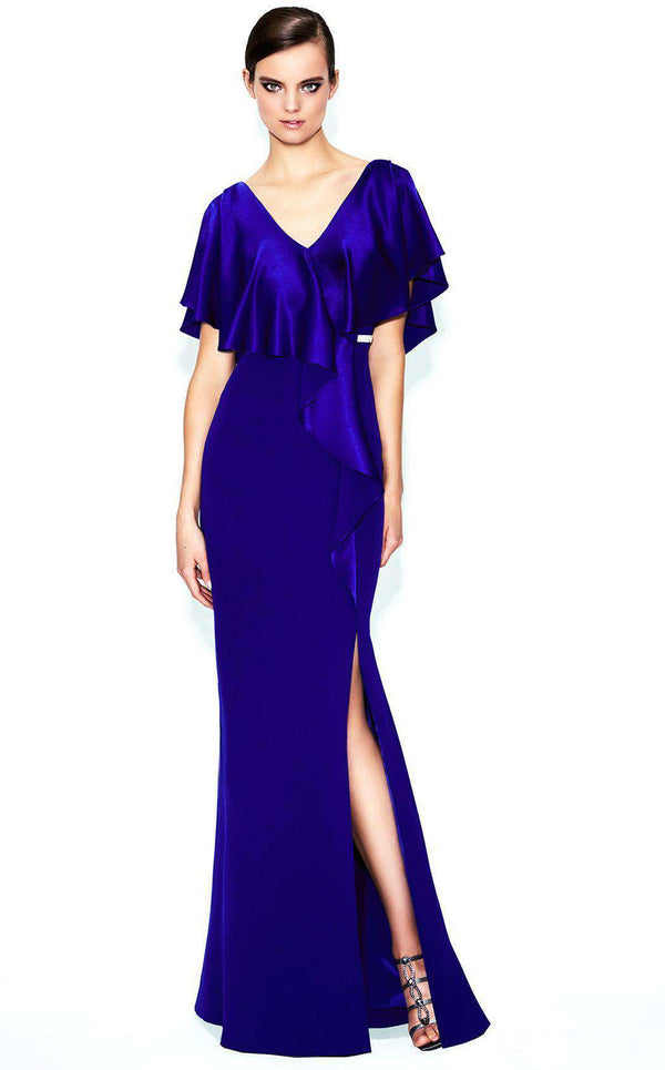 Mother of the Bride Dresses Beaded Long Slit Formal Mother of the Bride Dress Sapphire