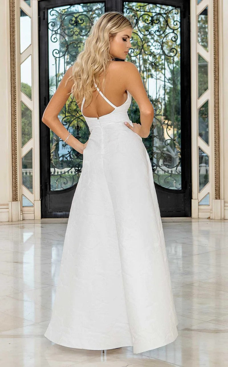Jessica Angel 791 Long Formal Slit A Line Pocket Prom Dress