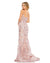 Formal Dresses Long Fitted Floral Formal Prom Dress Rose Pink