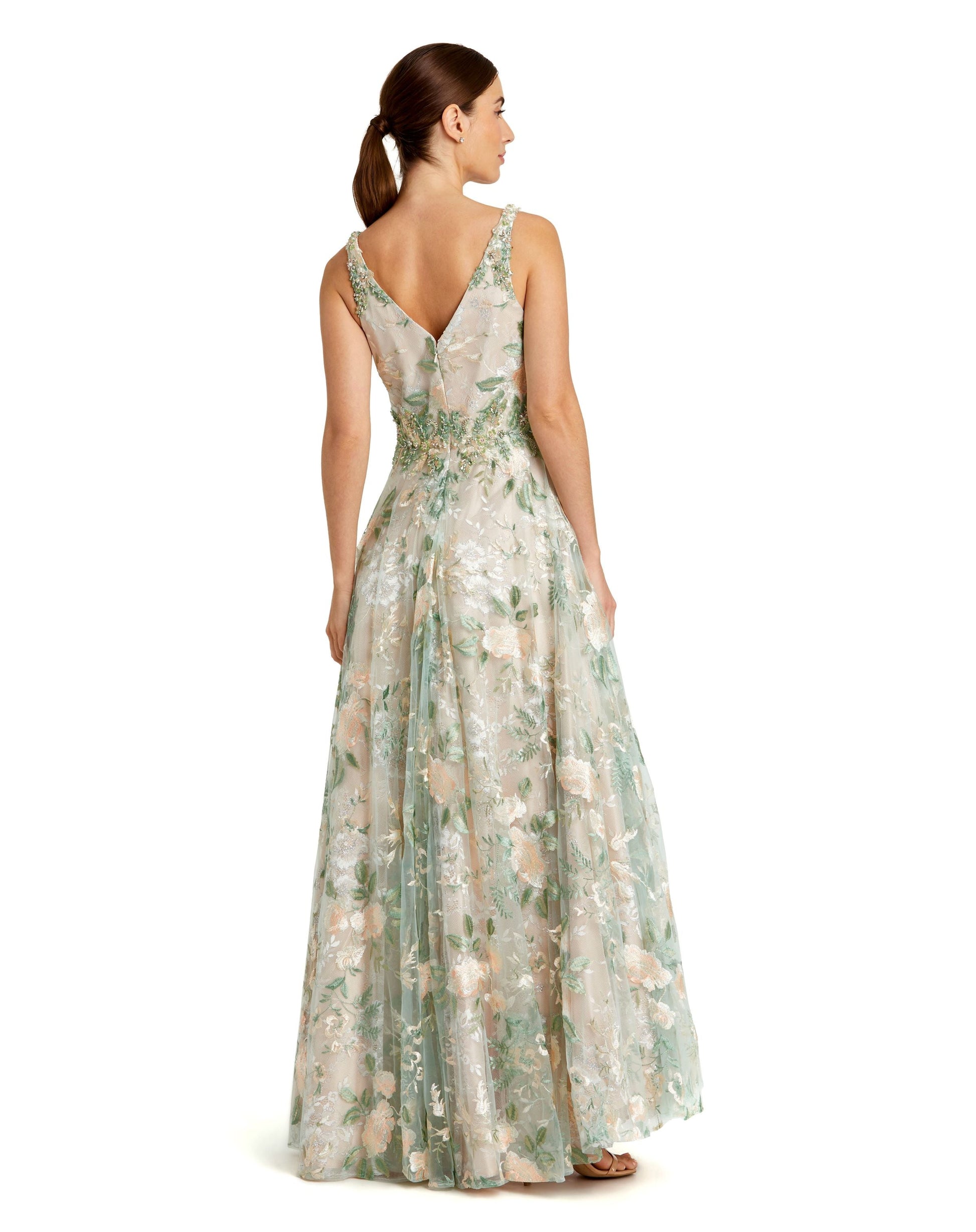 Mac Duggal 79329 Formal Prom Long Floral A Line Dress
