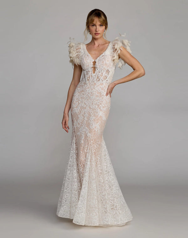 Sequin Wedding Long Mermaid Beaded Bridal Dress Mac Duggal 79453