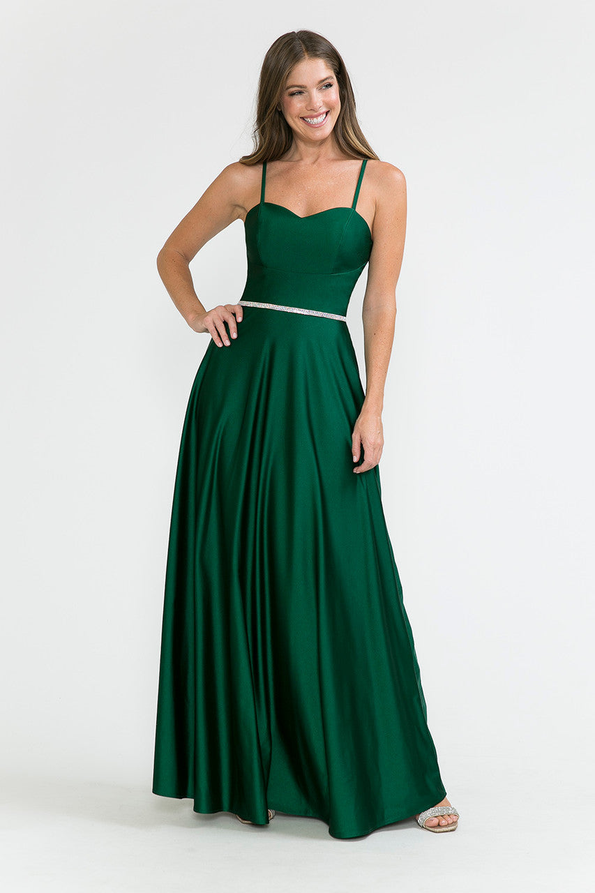 Prom Dresses Long Formal A Line Prom Dress Lenovia 5260 Hunter Green