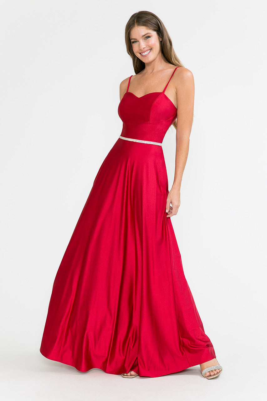 Prom Dresses Long Formal A Line Prom Dress Lenovia 5260 Red