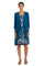 Cocktail Dresses Short Petite Two Piece Print Jacket Dress Teal