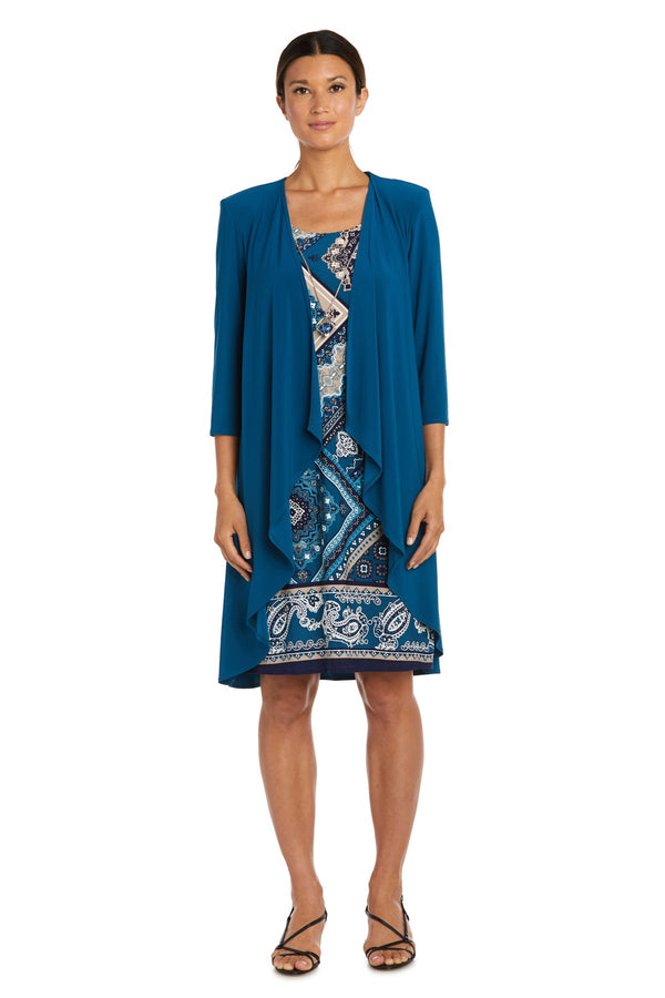 Short Petite Dress Two Piece Print Jacket R&M Richards 7967P