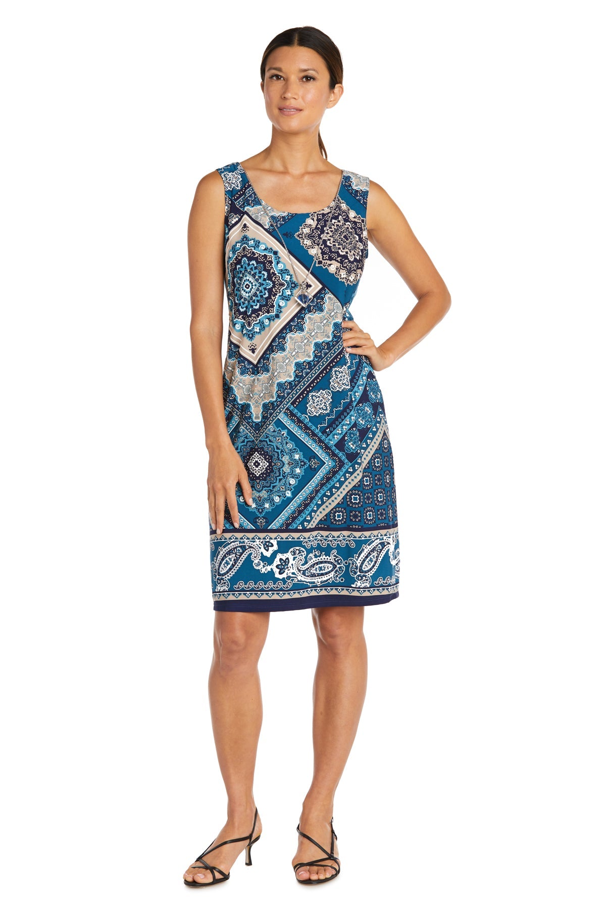R&M Richards 7967P Short Petite Two Piece Print Jacket Dress