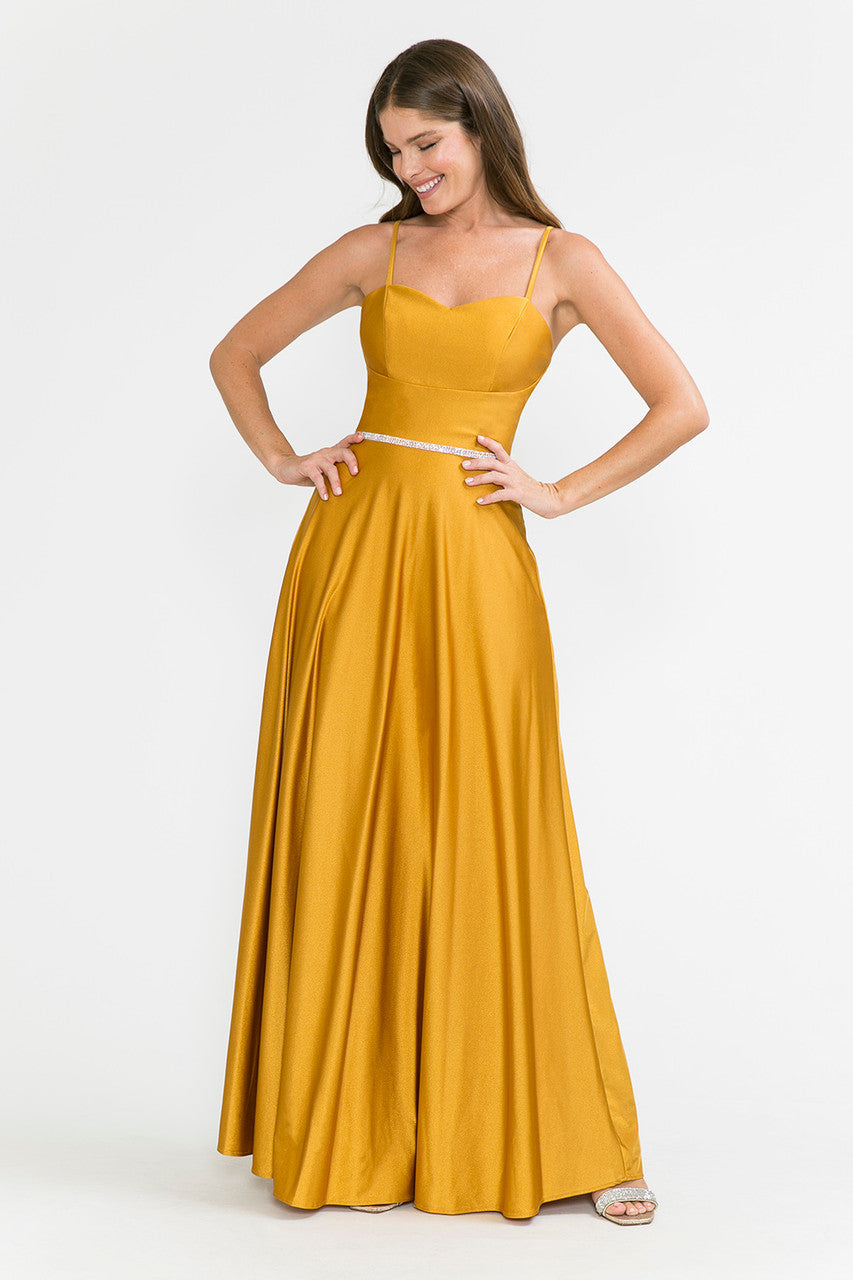 Prom Dresses Long Formal A Line Prom Dress Lenovia 5260 Mustard