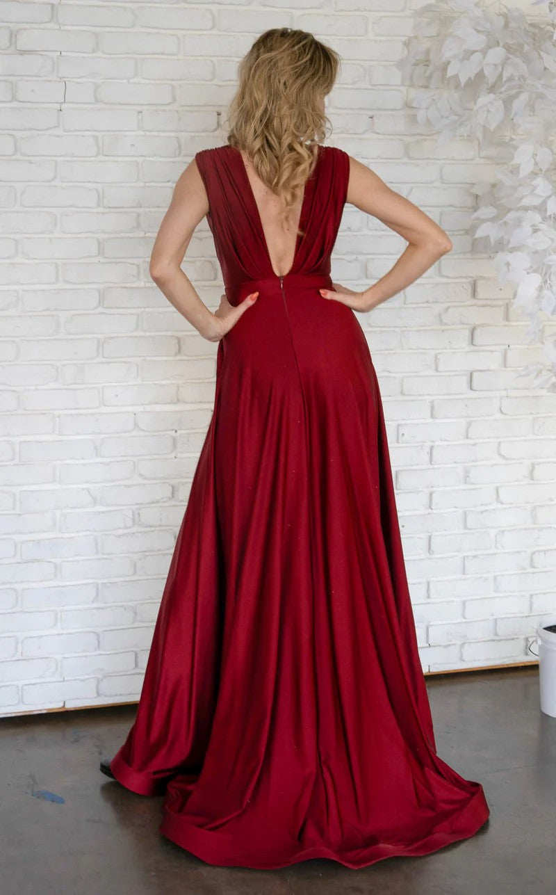Jessica Angel 797 Long Formal A Line Evening Pocket Dress