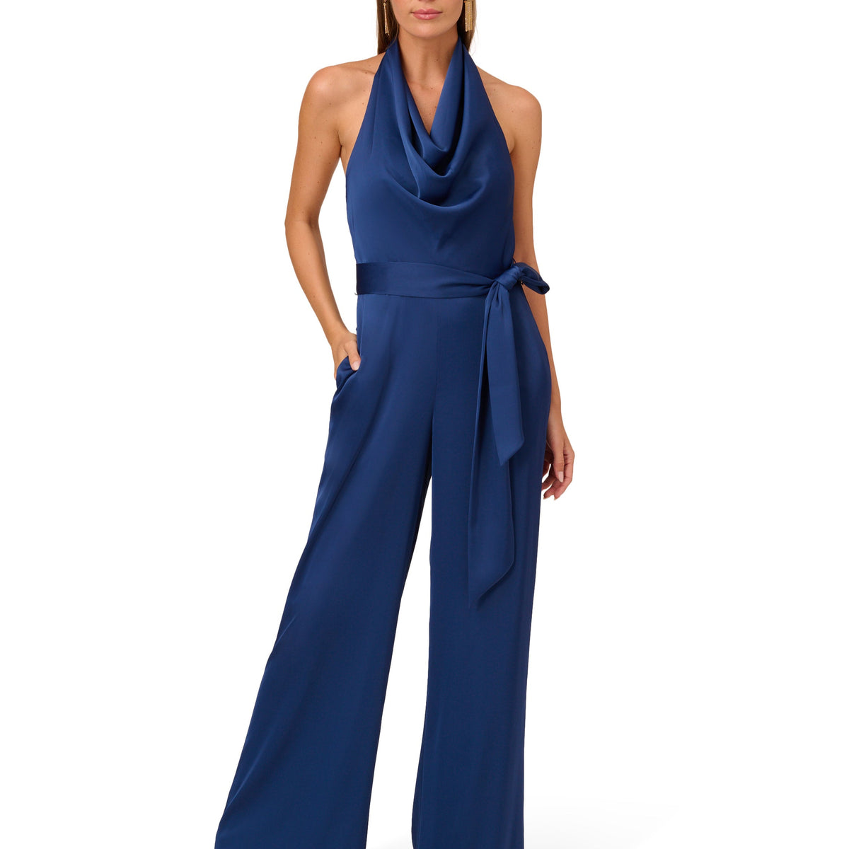 liv foster stretch satin maxi dress Liv Foster Cutout Open-Back A-Line Satin Midi Dress