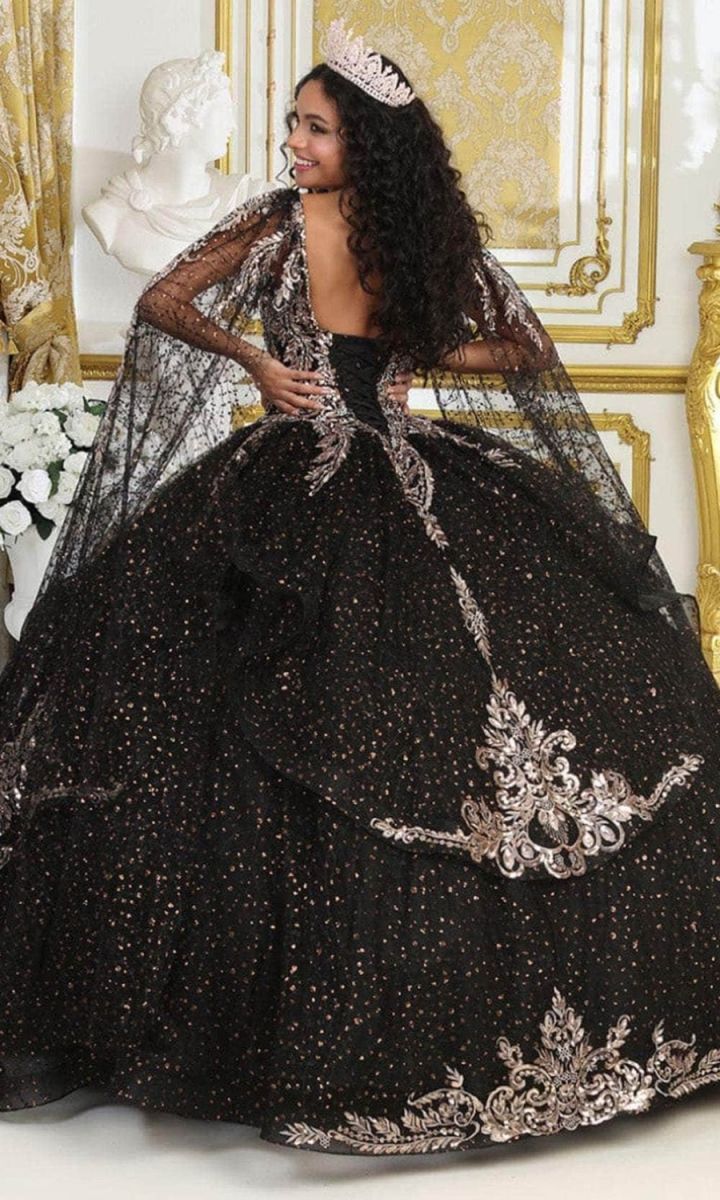 V-Neck Floor-Length Tulle Quinceañera Ball Gown May Queen LK218