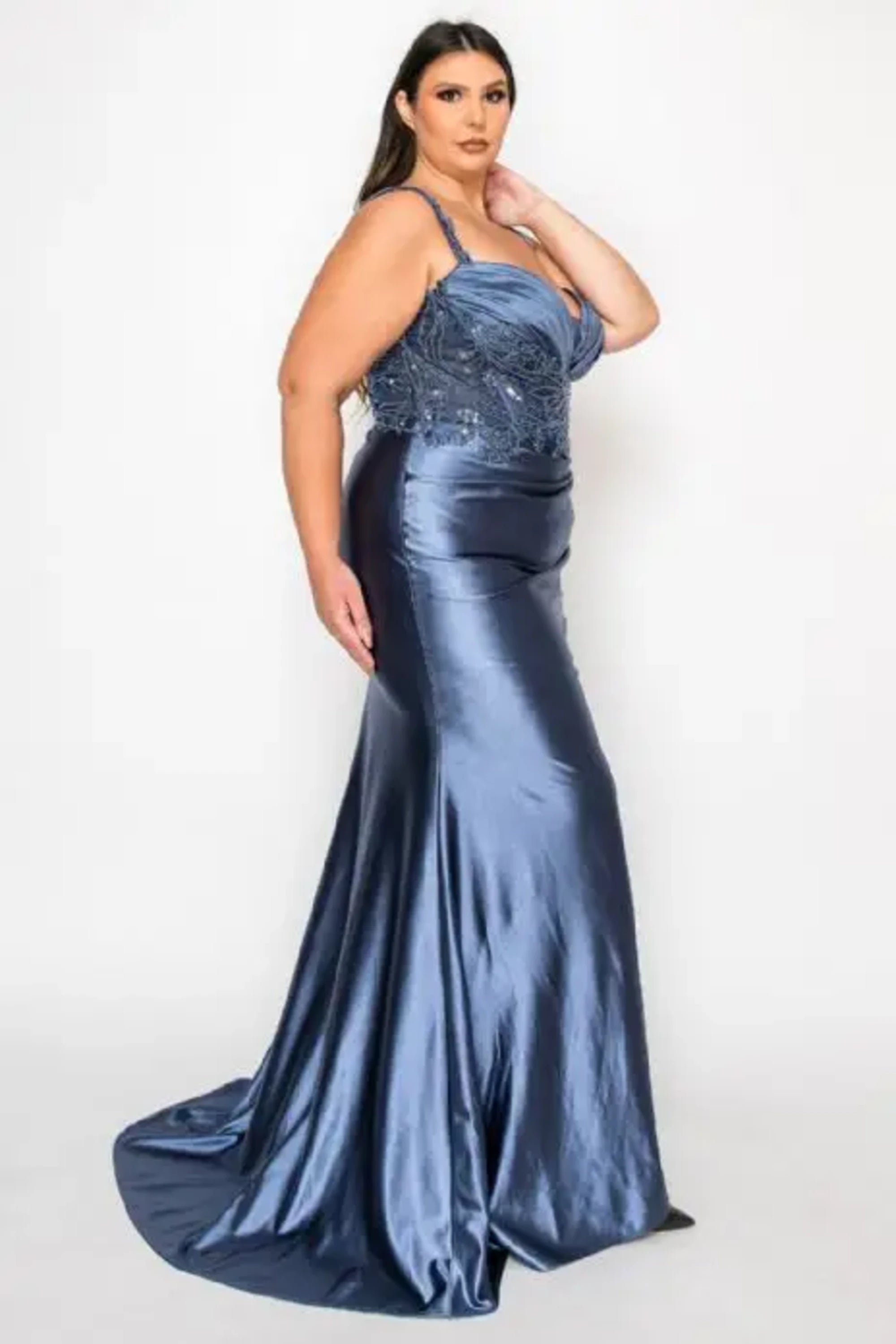Sweetheart Floor-Length Satin Prom Sheath/Column Poly USA W1182