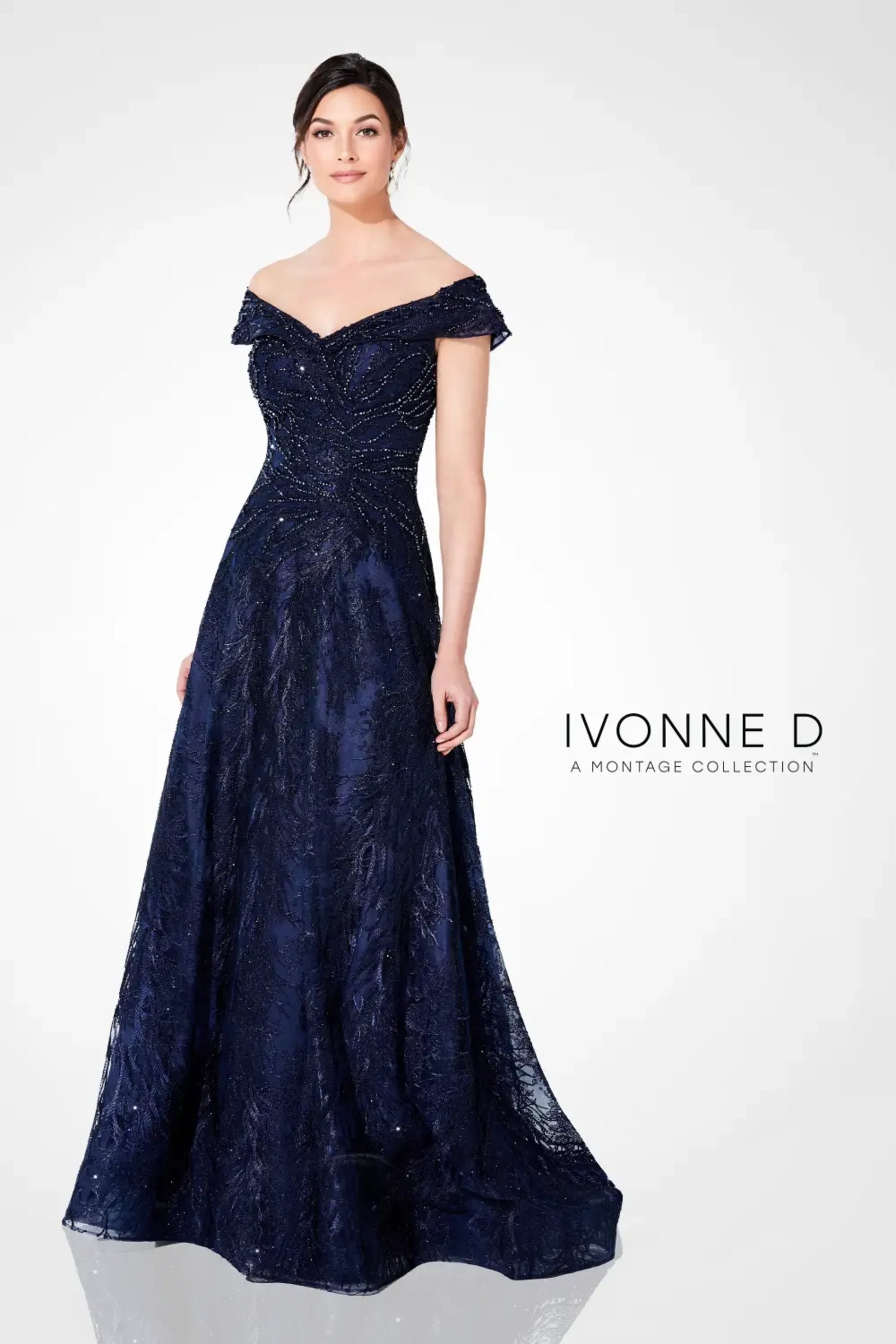 Ivonne D 220D24 Beaded A Line Long Evening Formal Dress