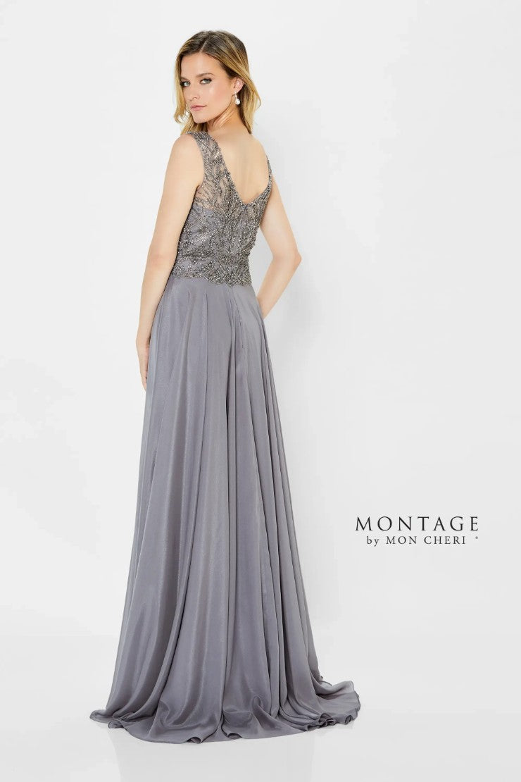 Montage 122907 Long Beaded A Line Formal Dress