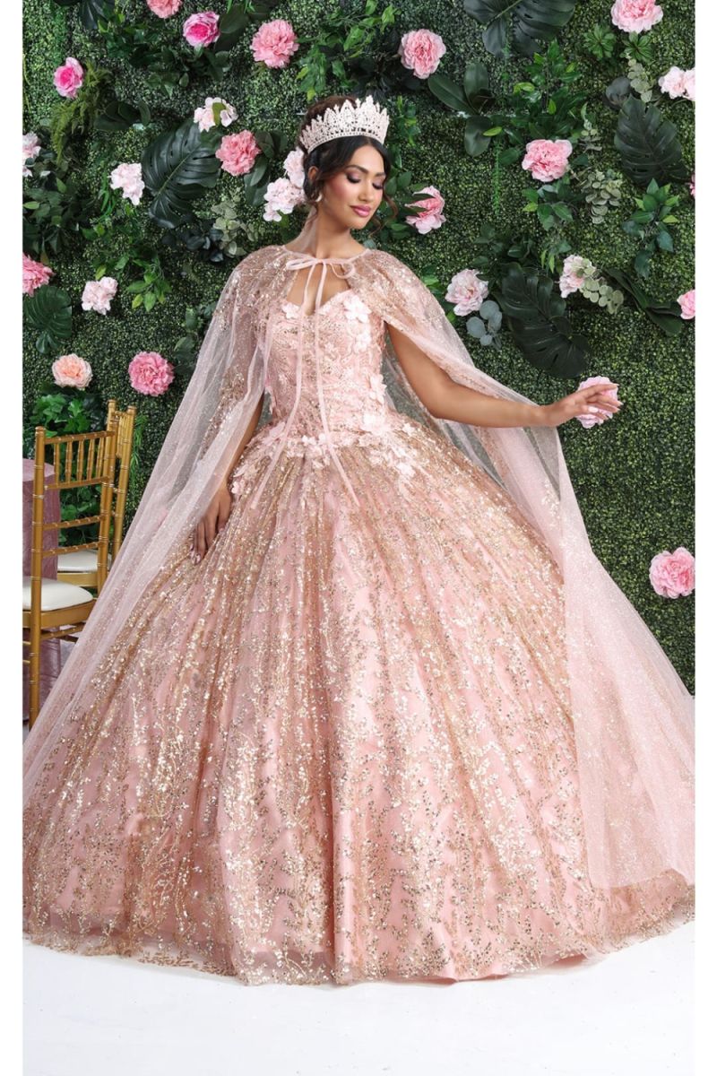 Illusion Floor-Length Tulle Quinceañera Ball Gown May Queen LK204