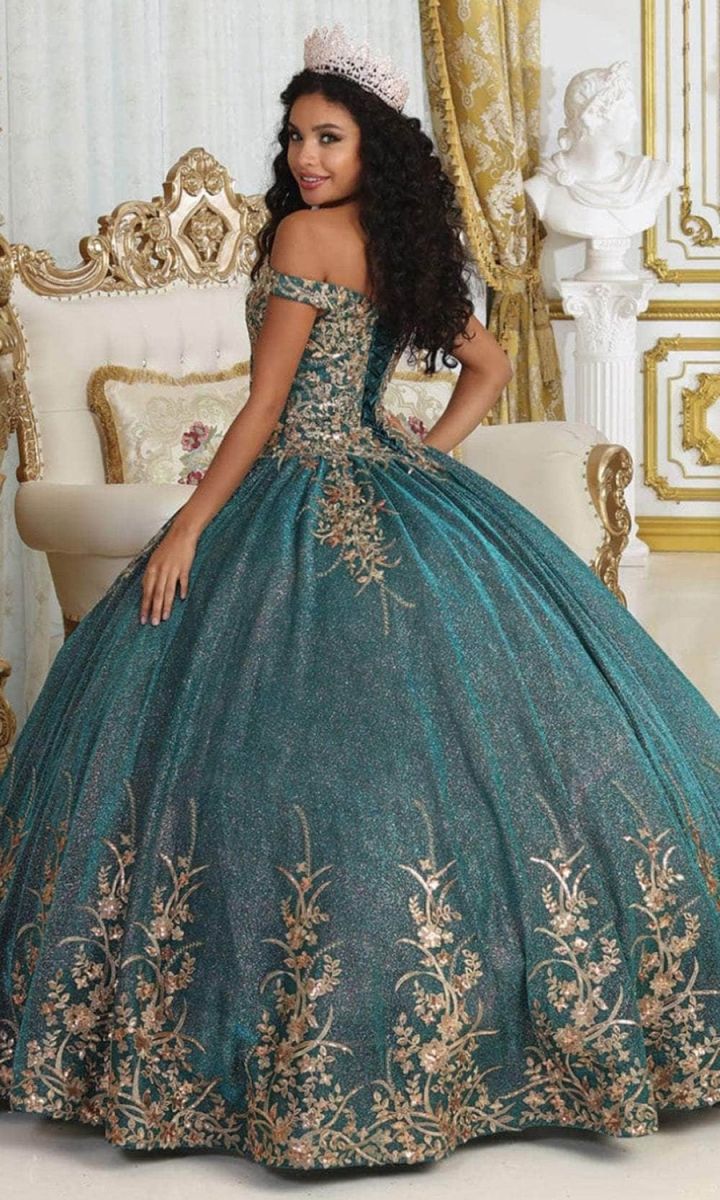 Off-the-Shoulder Floor-Length Tulle Quinceañera Ball Gown May Queen LK220