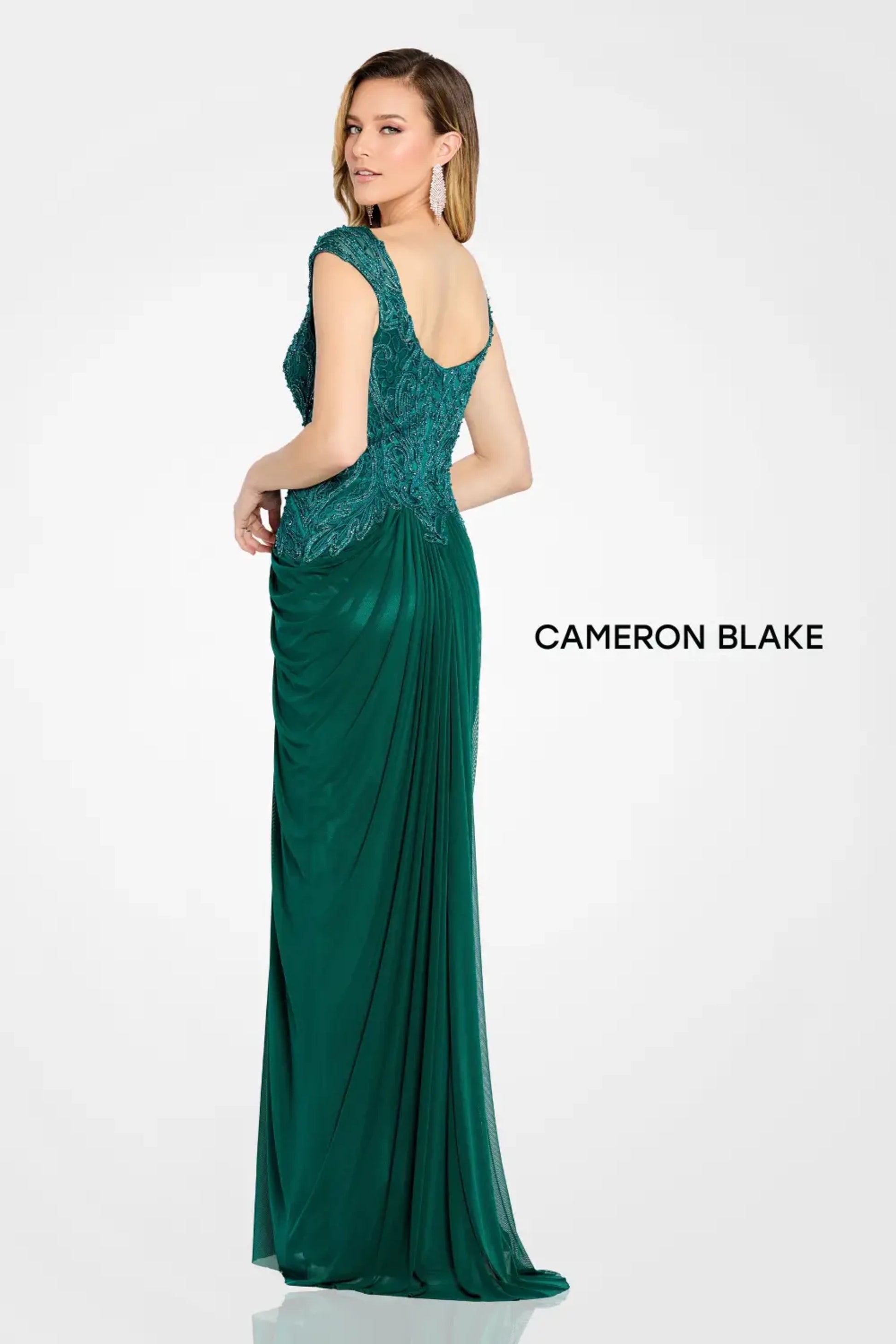 Cameron Blake CB110 Beaded Long Formal Evening Dress