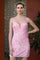 Homecoming Dresses Sequins Fitted Short Cocktail Homecoming Dress Soft Pink