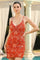Homecoming Dresses Fitted Short Beaded Homecoming Mini Dress Burnt Orange