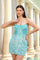 Homecoming Dresses Beaded Short Fitted Cocktail Homecoming Dress Ocean