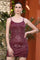 Cocktail Dresses Short Homecoming Beaded Cocktail Mini Dress Burgundy