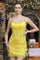 Cocktail Dresses Short Homecoming Beaded Cocktail Mini Dress Sunflower