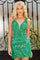 Homecoming Dresses Fitted Short Sequin Mini Homcoming Dress Emerald
