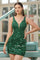 Homecoming Dresses Homecoming Short Cocktail Sequin Fitted Dress Bright Emerald