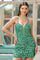 Homecoming Dresses Homecoming Short Sequin Corset Mini Dress Emerald