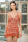 Homecoming Dresses Homecoming Short Sequin Fringe Cocktail Dress Brunt Orange