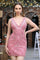 Homecoming Dresses Short Fitted Homecoming Beaded Dress Dusty Light Pink