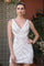 Homecoming Dresses Short Fitted Homecoming Beaded Dress Ivory