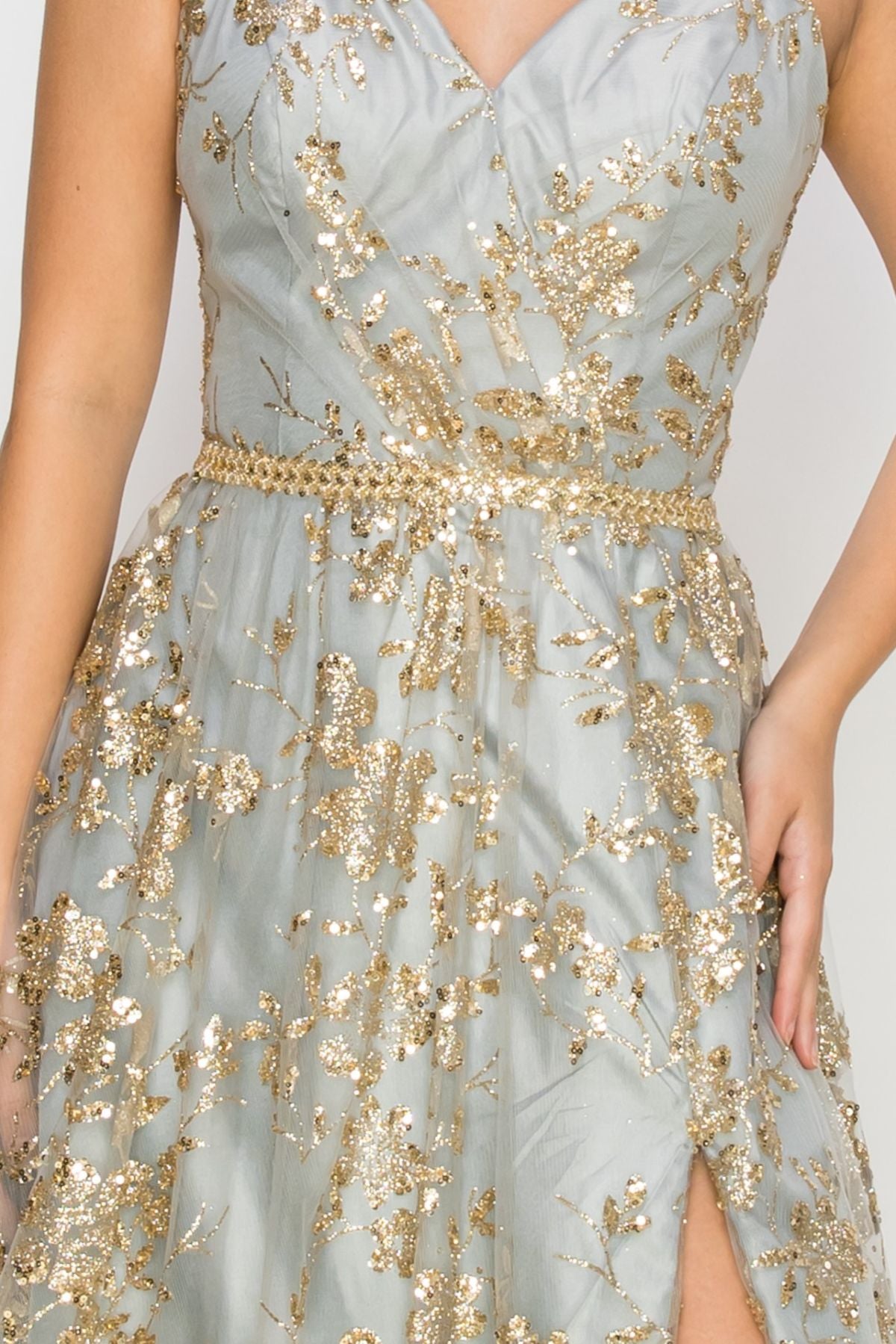 Cinderella Couture 8022J Prom Long Glitter Print A Line Formal Dress – The  Dress Outlet