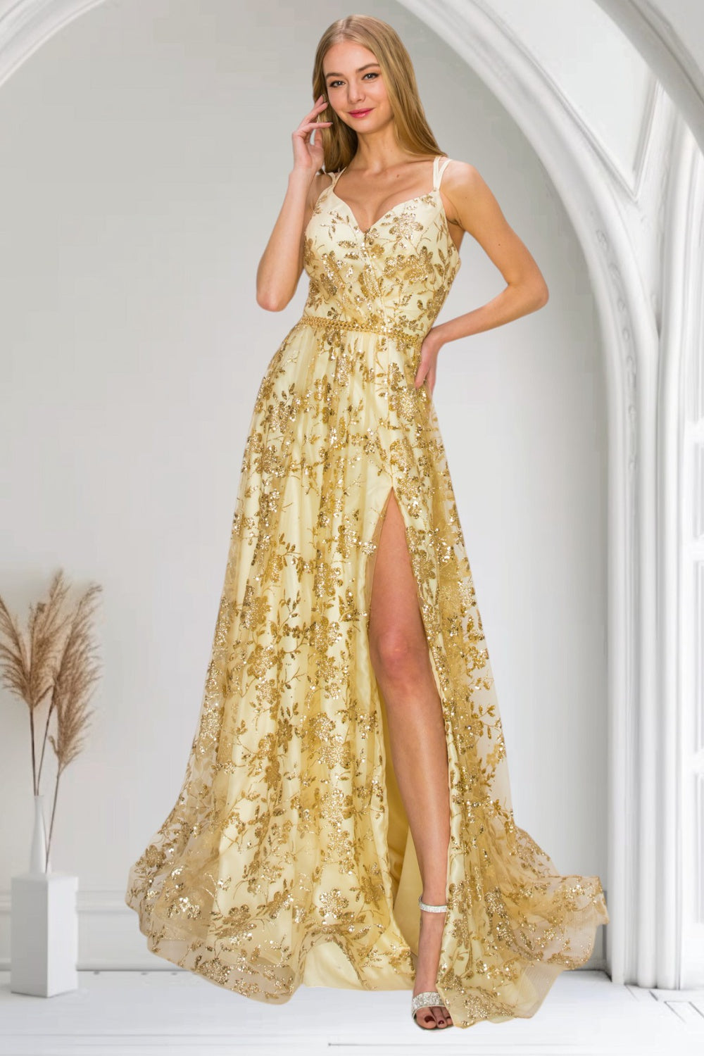 gold cinderella prom dress Cinderella Couture 8010J - Long Ballgown Dress
