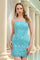 Homeoming Dresses Homecoming Beaded Sequin Short Cocktail Dress Ocean