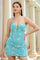 Homecoming Dresses  Short Sequin Beaded Homecoming Dress Ocean