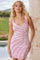 Homecoming Dresses Sequin Fitted Homecoming Short Mini Dress Baby Pink