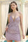 Homecoming Dresses Fitted Short Cocktail Homecoming Mini Dress Lavender