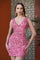 Homecoming Dresses Sequin Fitted Homecoming Short Mini Dress Dusty Light Pink