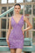 Homecoming Dresses Sequin Fitted Homecoming Short Mini Dress Orchid
