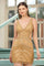 Homecoming Dresses Homecoming Mini Beaded Short Cocktail Dress Gold