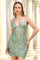 Homecoming Dresses Fitted Short Mini Homecoming Sequin Dress Dresses  Sage Green