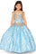 Flower Girl Dresses Flower Girl Beaded Applique Glitter Dress Blue