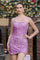 Homecoming Dresses Sequin Homecoming Fitted Short Cocktail Dress Lilac