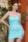 Homecoming Dresses Sequin Homecoming Fitted Short Cocktail Dress Ocean