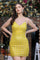 Homecoming Dresses Fitted Short Homecoming Sequin Mini Dress Sunflower